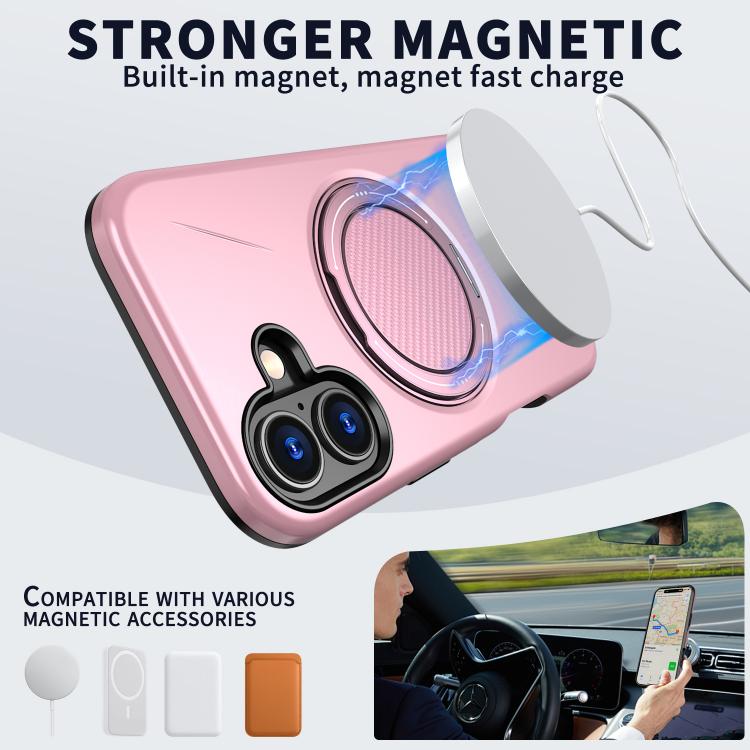 For iPhone 17 Kalebol Magnetic MagSafe Rotation Holder PC Phone Case(Pink) - iPhone 17 Cases by Kalebol | Online Shopping UK | buy2fix