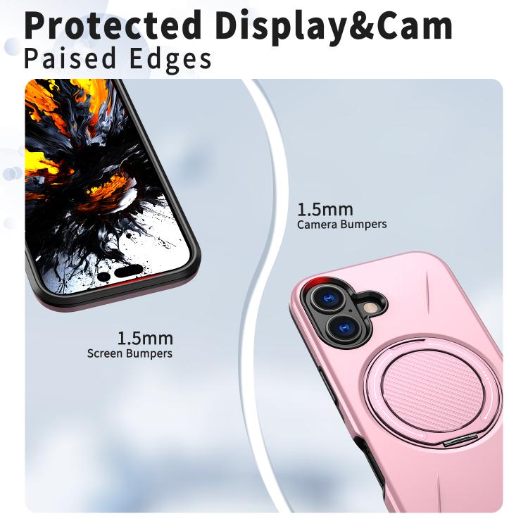 For iPhone 17 Kalebol Magnetic MagSafe Rotation Holder PC Phone Case(Pink) - iPhone 17 Cases by Kalebol | Online Shopping UK | buy2fix