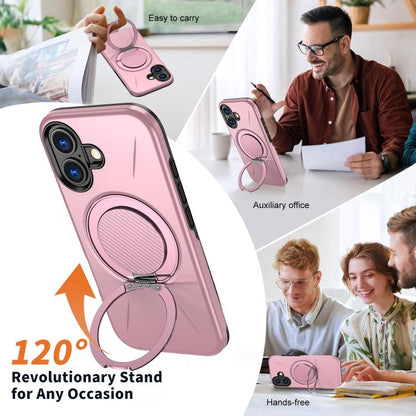 For iPhone 17 Kalebol Magnetic MagSafe Rotation Holder PC Phone Case(Pink) - iPhone 17 Cases by Kalebol | Online Shopping UK | buy2fix