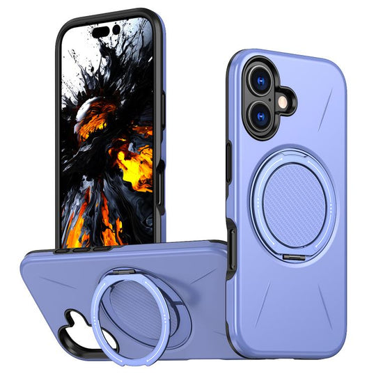 For iPhone 17 Kalebol Magnetic MagSafe Rotation Holder PC Phone Case(Lilac)