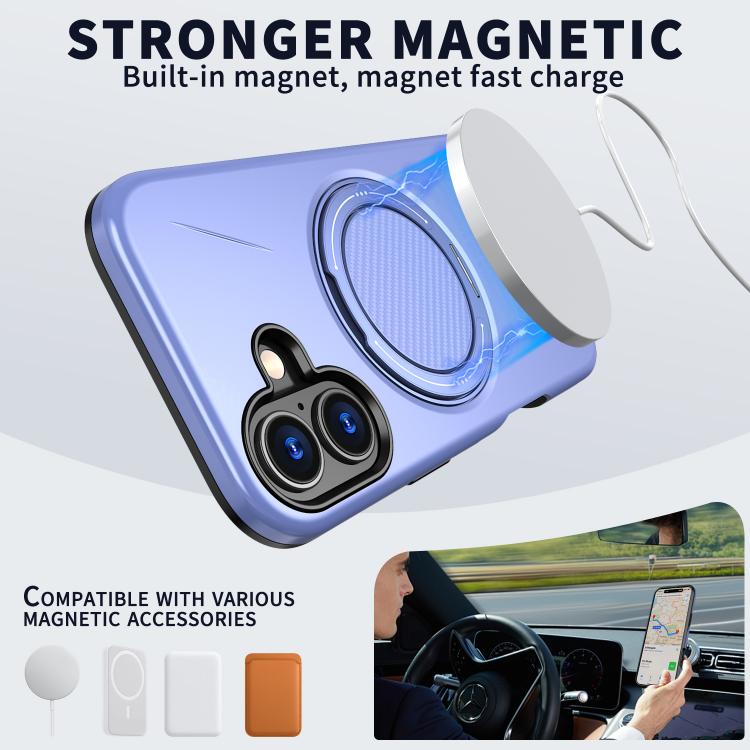 For iPhone 17 Kalebol Magnetic MagSafe Rotation Holder PC Phone Case(Lilac) - iPhone 17 Cases by Kalebol | Online Shopping UK | buy2fix