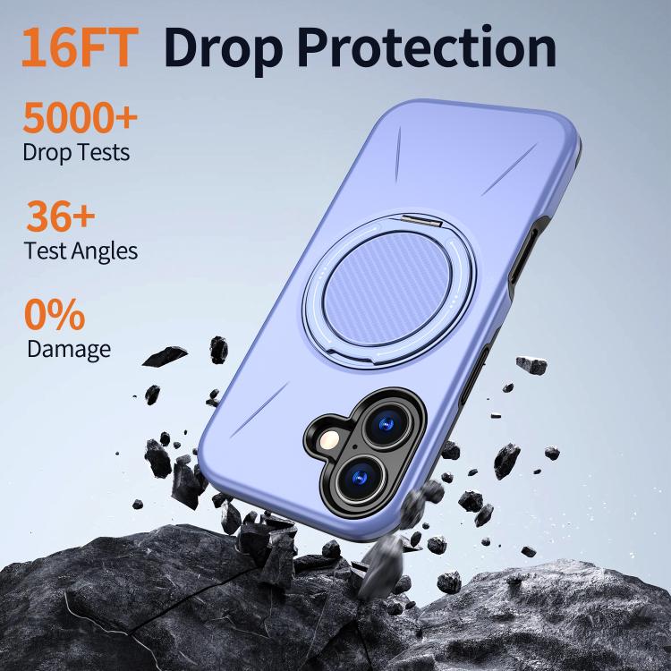 For iPhone 17 Kalebol Magnetic MagSafe Rotation Holder PC Phone Case(Lilac) - iPhone 17 Cases by Kalebol | Online Shopping UK | buy2fix