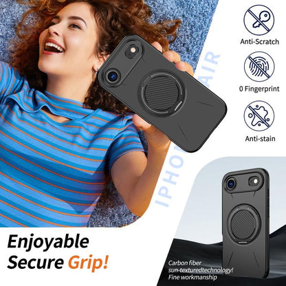 For iPhone 17 Air Kalebol Magnetic MagSafe Rotation Holder PC Phone Case(Black) - iPhone 17 Air Cases by Kalebol | Online Shopping UK | buy2fix