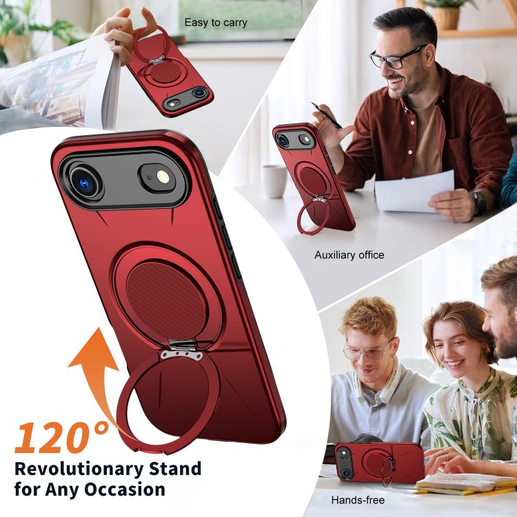 For iPhone Air Kalebol Magnetic MagSafe Rotation Holder PC Phone Case(Red) - iPhone Air Cases by Kalebol | Online Shopping UK | buy2fix