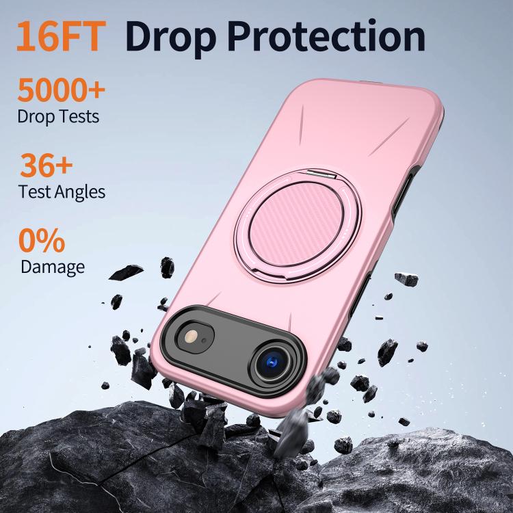 For iPhone 17 Air Kalebol Magnetic MagSafe Rotation Holder PC Phone Case(Pink) - iPhone 17 Air Cases by Kalebol | Online Shopping UK | buy2fix