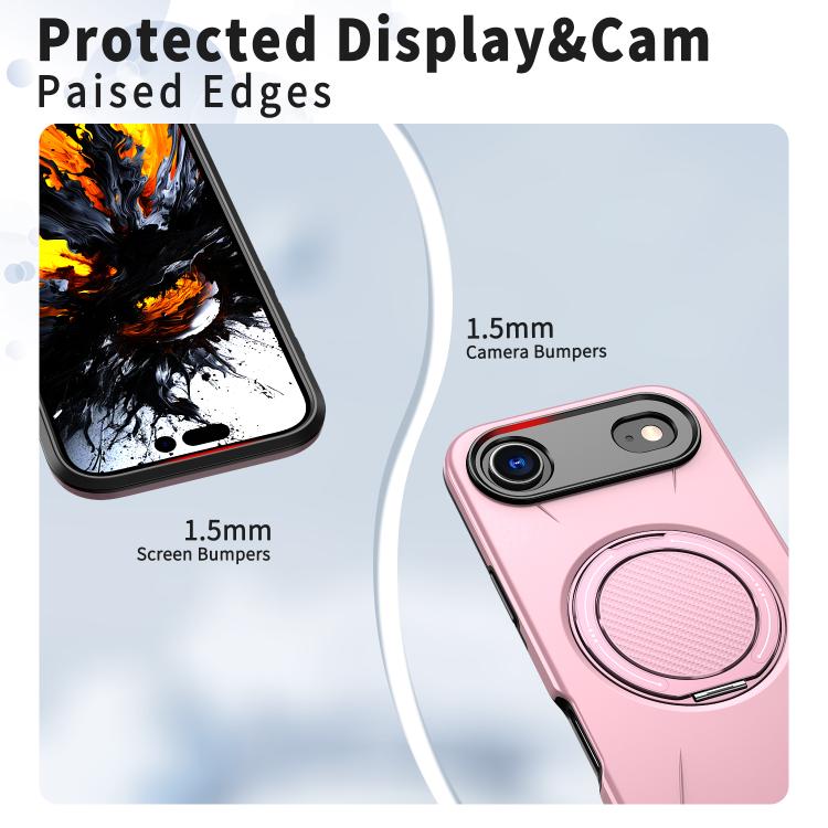 For iPhone 17 Air Kalebol Magnetic MagSafe Rotation Holder PC Phone Case(Pink) - iPhone 17 Air Cases by Kalebol | Online Shopping UK | buy2fix