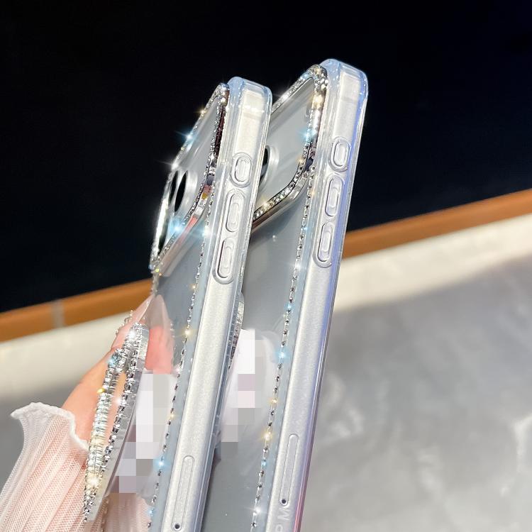 For iPhone Air Diamond Glitter Mirror Heart Holder Phone Case(Light Green) - iPhone Air Cases by buy2fix | Online Shopping UK | buy2fix