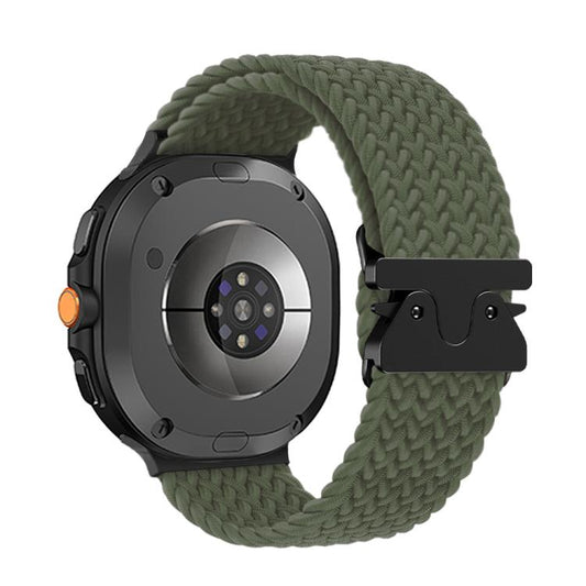 For Samsung Galaxy Watch8 / Watch8 Classic Parachute Buckle Braided Nylon Watch Band(Olive Green) - Watch Bands by buy2fix | Online Shopping UK | buy2fix