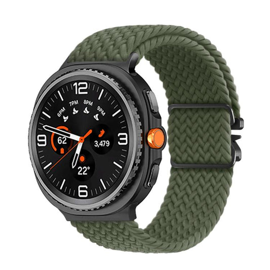 For Samsung Galaxy Watch8 / Watch8 Classic Parachute Buckle Braided Nylon Watch Band(Olive Green) - Watch Bands by buy2fix | Online Shopping UK | buy2fix