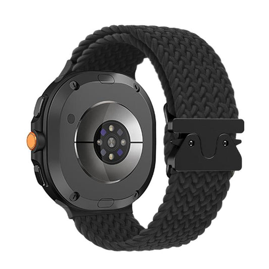 For Samsung Galaxy Watch8 / Watch8 Classic Parachute Buckle Braided Nylon Watch Band(Black) - Watch Bands by buy2fix | Online Shopping UK | buy2fix