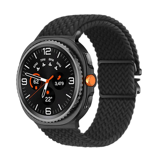 For Samsung Galaxy Watch8 / Watch8 Classic Parachute Buckle Braided Nylon Watch Band(Black) - Watch Bands by buy2fix | Online Shopping UK | buy2fix