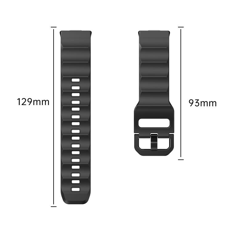 For Huawei Watch Fit3 / Fit4 / Fit4 Pro Wave Black Buckle Silicone Watch Band(Field Green) - Watch Bands by buy2fix | Online Shopping UK | buy2fix