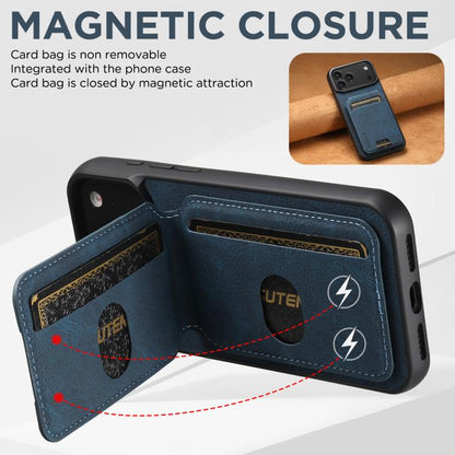 For iPhone 17 Air Suteni H02 Litchi Leather Card Wallet Stand Back Phone Case(Blue) - iPhone 17 Air Cases by Suteni | Online Shopping UK | buy2fix