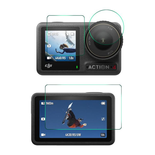 For DJI Osmo Action 4 / 3 ENKAY Hat-Prince 0.2mm 9H Tempered Glass Screen Protector Film