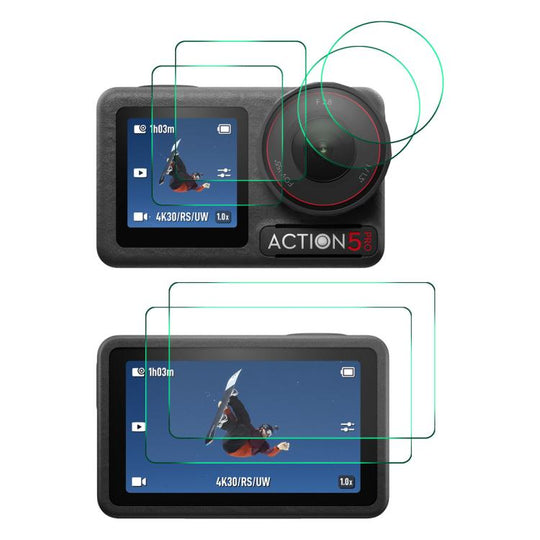 For DJI Osmo Action 5 Pro 2 Set ENKAY Hat-Prince 0.2mm 9H Tempered Glass Screen Protector Watch Film