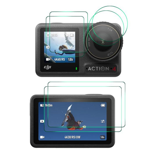For DJI Osmo Action 4 / 3 2 Set ENKAY Hat-Prince 0.2mm 9H Tempered Glass Screen Protector Watch Film