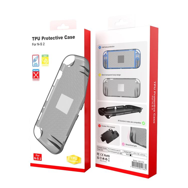For Nintendo Switch 2 Game Console Anti-slip Integrated TPU Protective Case(Black) - Cases by buy2fix | Online Shopping UK | buy2fix