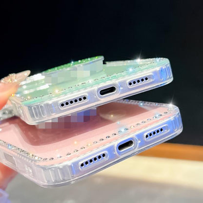 For iPhone Air Diamond Glitter Diamond Round Holder Phone Case(Light Pink) - iPhone Air Cases by buy2fix | Online Shopping UK | buy2fix