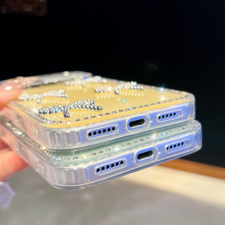 For iPhone Air Diamond Glitter Bow-knot Four-Corner Shockproof Phone Case(Light Pink) - iPhone Air Cases by buy2fix | Online Shopping UK | buy2fix