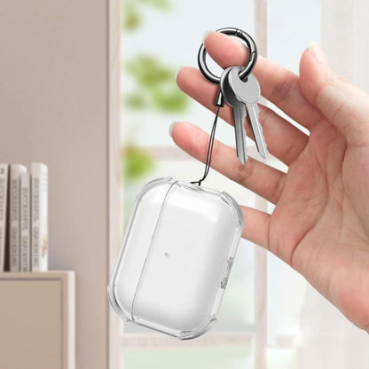 For AirPods Pro Simple Transparent Soft Shell TPU Earphone Protective Cover  with Ring Rope(Transparent) - For AirPods Pro by buy2fix | Online Shopping UK | buy2fix