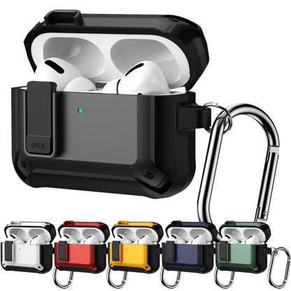 For AirPods Pro 3 Lock TPU Hybrid PC Earphone Protective Cover(White) - For AirPods Pro 3 by buy2fix | Online Shopping UK | buy2fix
