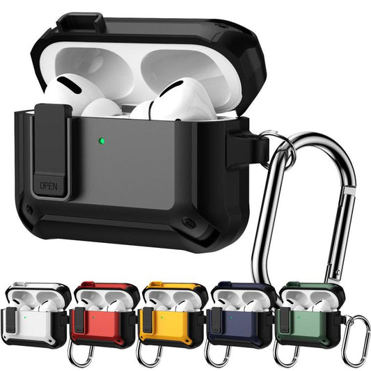 For AirPods Pro 3 Lock TPU Hybrid PC Earphone Protective Cover(White) - For AirPods Pro 3 by buy2fix | Online Shopping UK | buy2fix