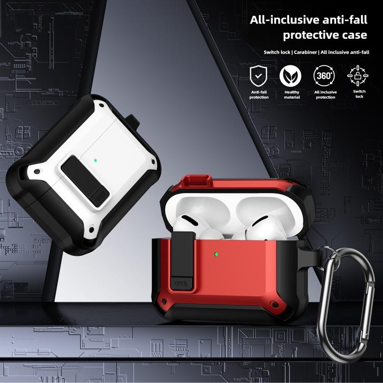 For AirPods Pro 3 Lock TPU Hybrid PC Earphone Protective Cover(White) - For AirPods Pro 3 by buy2fix | Online Shopping UK | buy2fix