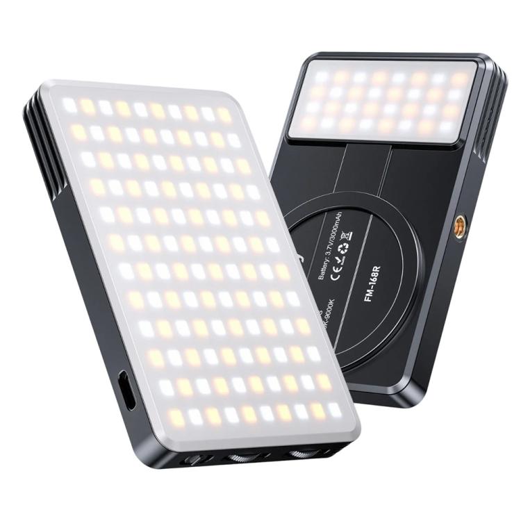 JMARY FM-168R Dual Color Temperature 160 LED Beads Portable Magnetic Phone Fill Light(Black) -  by Jmary | Online Shopping UK | buy2fix