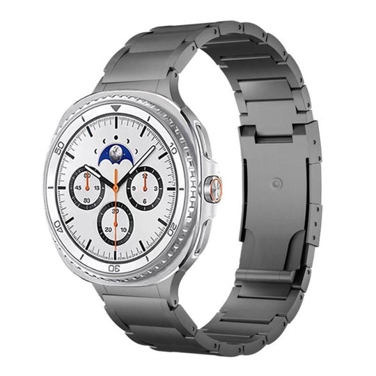 For Galaxy Watch9 / 8 / 8 Classic Integrated Three Beads Tortoise Buckle Metal Watch Band(Gray)