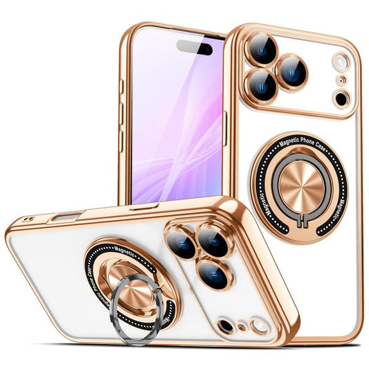 For iPhone 17 Pro Max Colorful 360 Invisible Ring MagSafe Phone Case(Gold) - iPhone 17 Pro Max Cases by buy2fix | Online Shopping UK | buy2fix