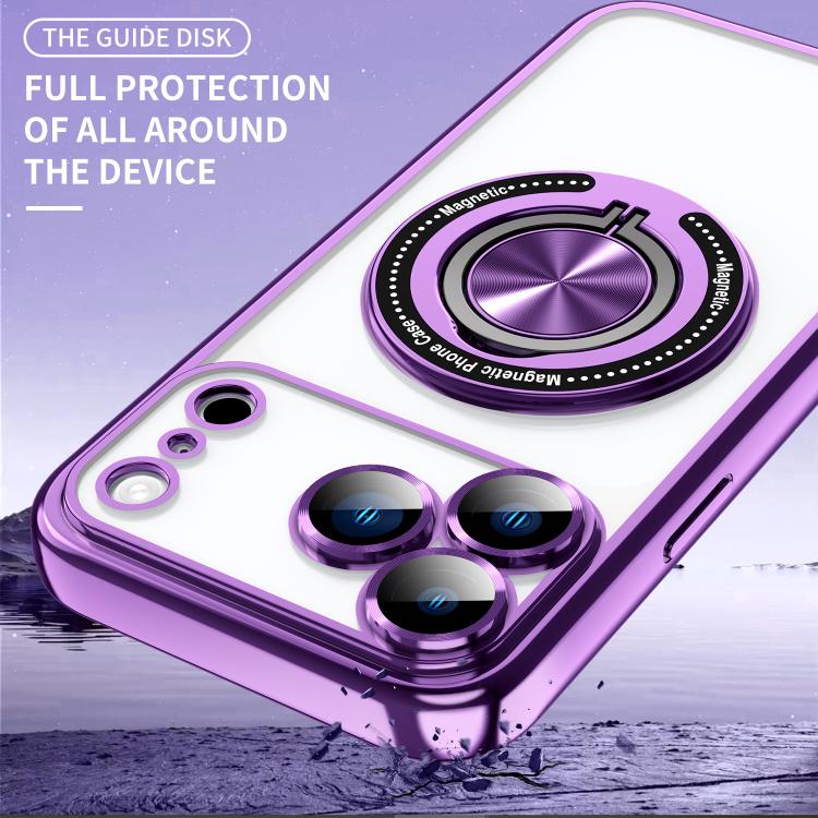 For iPhone 17 Pro Max Colorful 360 Invisible Ring MagSafe Phone Case(Blue) - iPhone 17 Pro Max Cases by buy2fix | Online Shopping UK | buy2fix