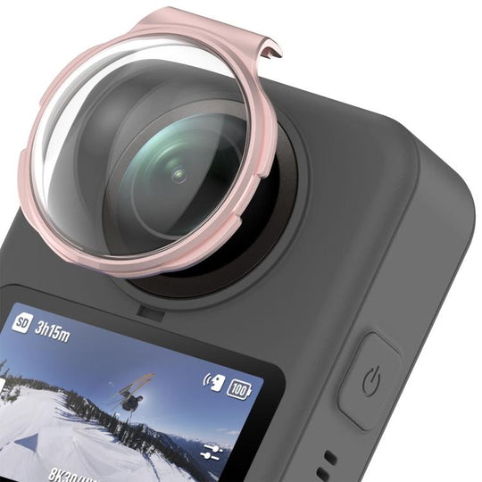 For DJI Osmo 360 Panoramic Camera Tempered Glass Cover Protective Lens Guard(Pink)