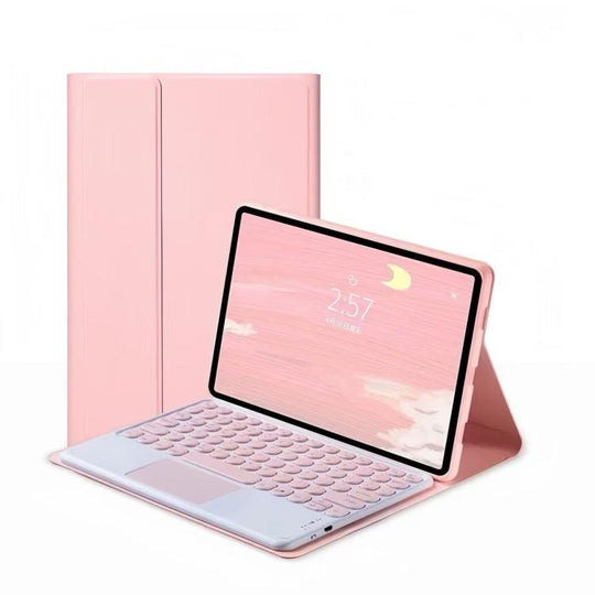 For Lenovo xiaoxin pad GT 11.1 202511.1 Round Touch Keyboard Case for Tablet(Pink)