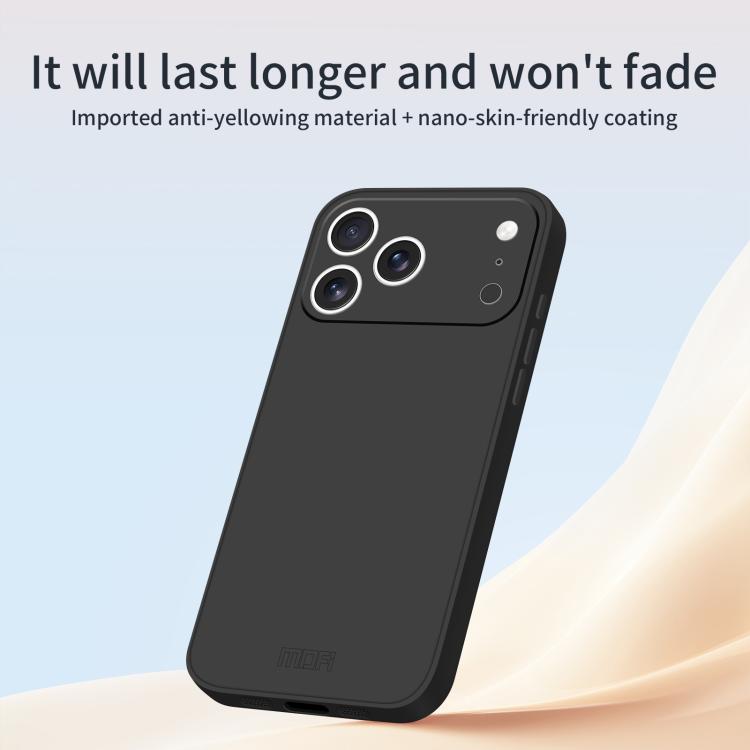 For iPhone 17 Pro MOFI Caring Soft Shell Liquid Silicone Skin Feel Phone Case(Black) - iPhone 17 Pro Cases by MOFI | Online Shopping UK | buy2fix