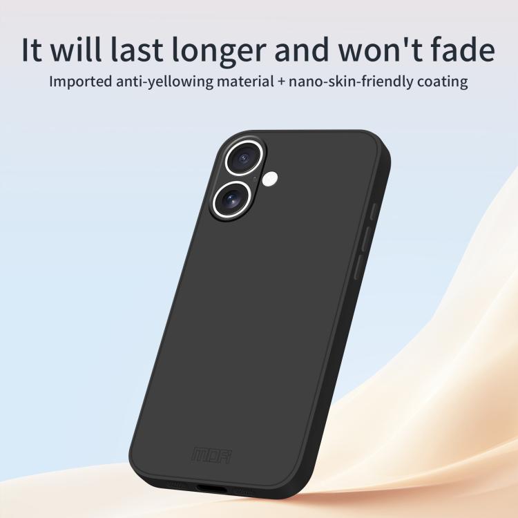 For iPhone 17 MOFI Caring Soft Shell Liquid Silicone Skin Feel Phone Case(Black) - iPhone 17 Cases by MOFI | Online Shopping UK | buy2fix