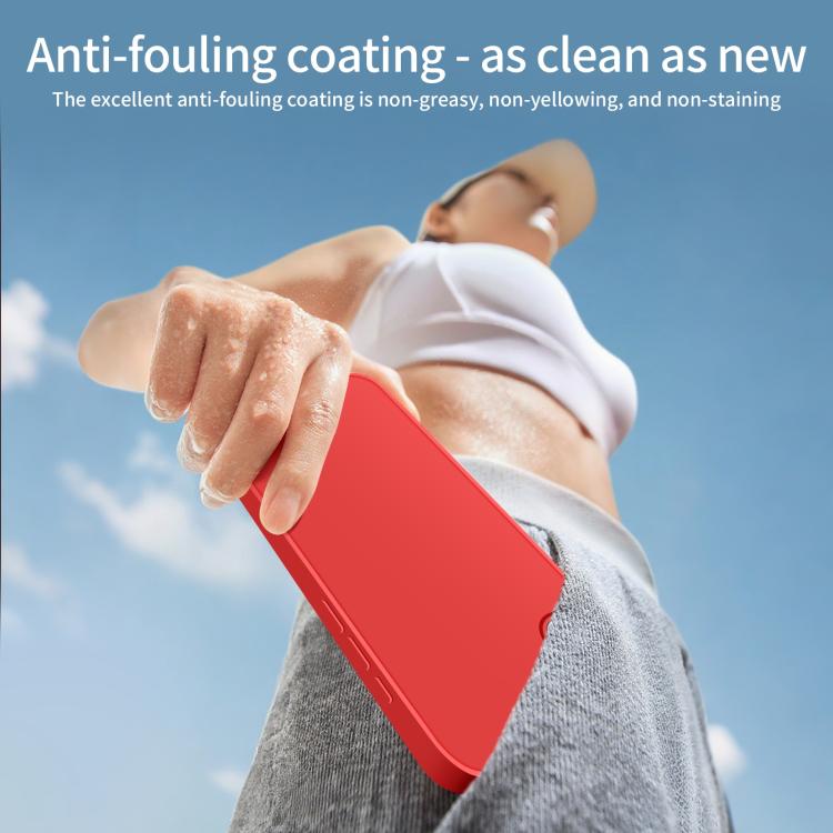 For iPhone 17 MOFI Caring Soft Shell Liquid Silicone Skin Feel Phone Case(Grayish Blue) - iPhone 17 Cases by MOFI | Online Shopping UK | buy2fix