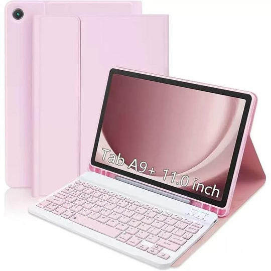 For Samsung Galaxy Tab A9+ Tablet Case with Bluetooth Keyboard(Pink)