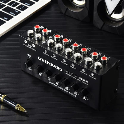 B080 6 Input 2 Output Audio Signal Selector Audio Switcher, 2-Channel Synchronous Output RCA Interface -  by buy2fix | Online Shopping UK | buy2fix