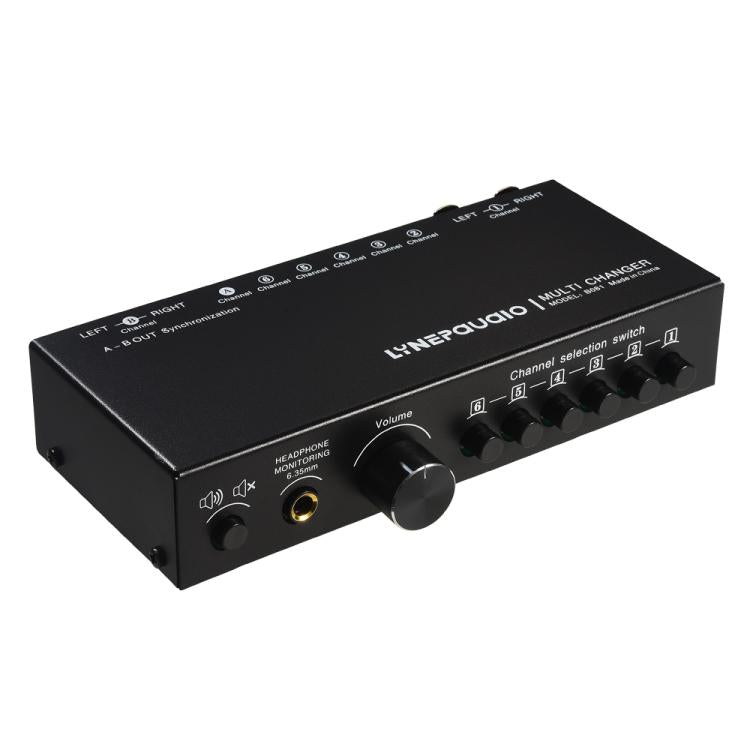 B081 6 Input 3 Outupt Audio Signal Selector Switcher Multi-channel Switcher, Fully Balanced Passive Front Active Speaker Volume Controller RCA Selector -  by buy2fix | Online Shopping UK | buy2fix