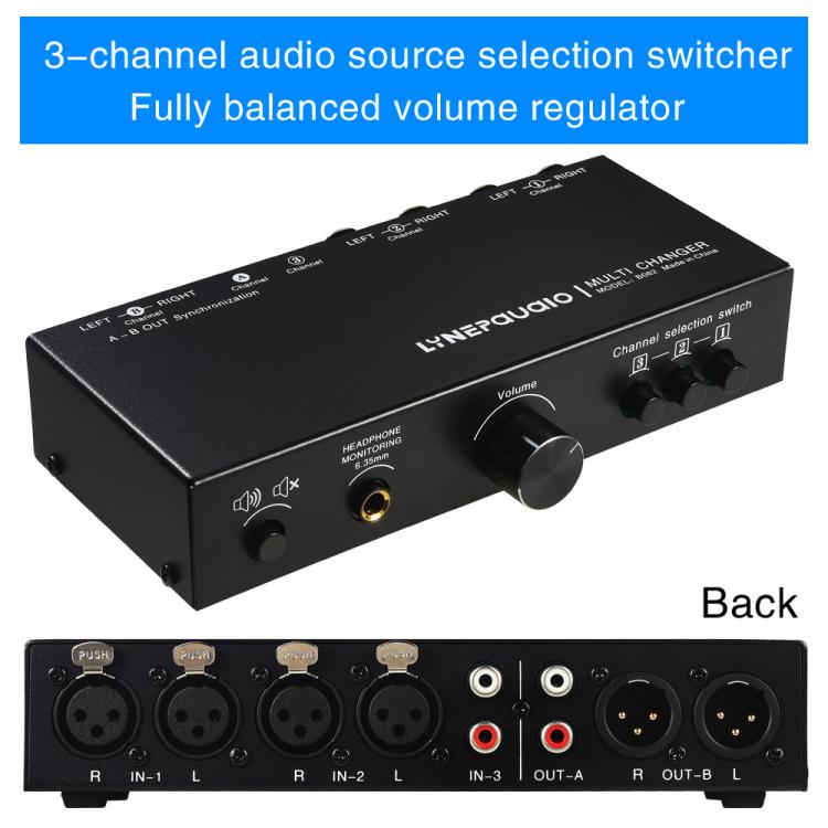 B082 3 Input 3 Output Audio Signal Selector Balanced Line Switcher -  by buy2fix | Online Shopping UK | buy2fix