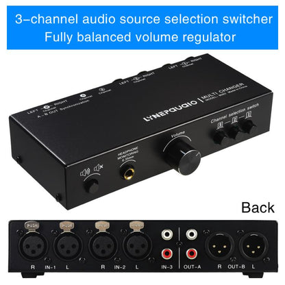 B082 3 Input 3 Output Audio Signal Selector Balanced Line Switcher -  by buy2fix | Online Shopping UK | buy2fix