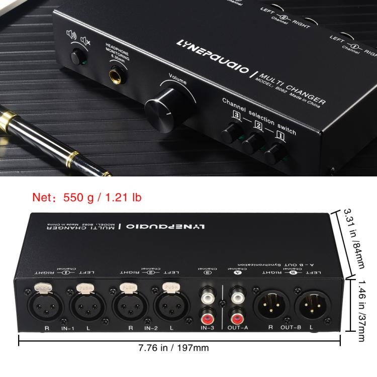 B082 3 Input 3 Output Audio Signal Selector Balanced Line Switcher -  by buy2fix | Online Shopping UK | buy2fix