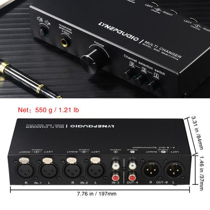 B082 3 Input 3 Output Audio Signal Selector Balanced Line Switcher -  by buy2fix | Online Shopping UK | buy2fix