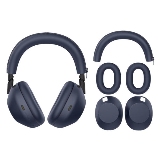 For Sony WH-1000XM6 Solid Color Silicone Earphone Protective Cover Set(Navy Blue)