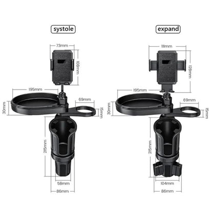 CP242 Universal 4 in 1 Car Phone Holder Cup Holder Tray Stand Car Cup Holder Expansion Tray - Car Drink Holders by buy2fix | Online Shopping UK | buy2fix