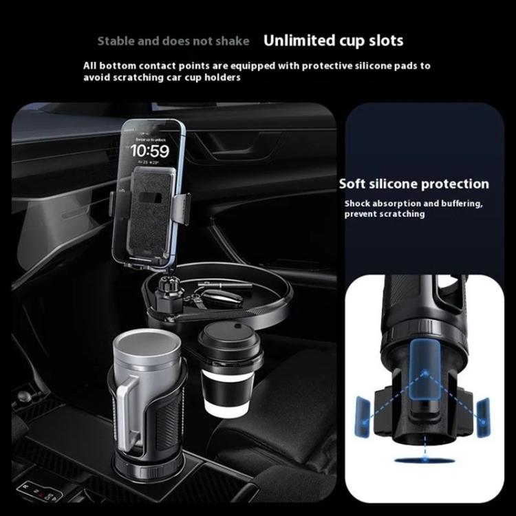CP242 Universal 4 in 1 Car Phone Holder Cup Holder Tray Stand Car Cup Holder Expansion Tray - Car Drink Holders by buy2fix | Online Shopping UK | buy2fix