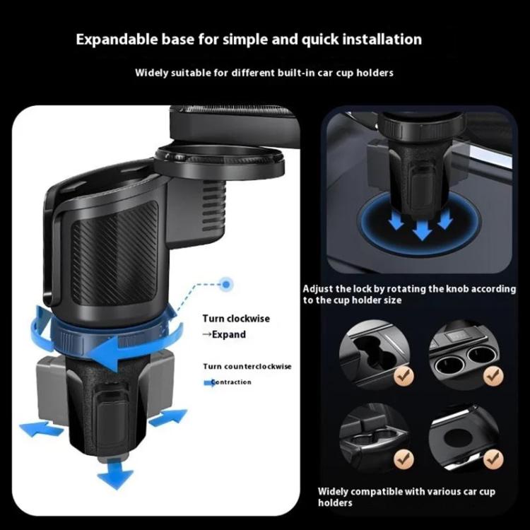 CP242 Universal 4 in 1 Car Phone Holder Cup Holder Tray Stand Car Cup Holder Expansion Tray - Car Drink Holders by buy2fix | Online Shopping UK | buy2fix