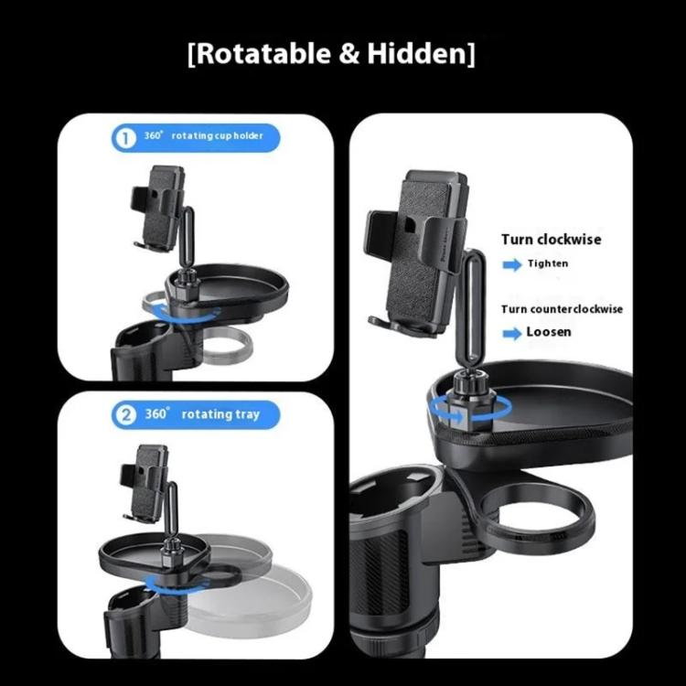 CP242 Universal 4 in 1 Car Phone Holder Cup Holder Tray Stand Car Cup Holder Expansion Tray - Car Drink Holders by buy2fix | Online Shopping UK | buy2fix