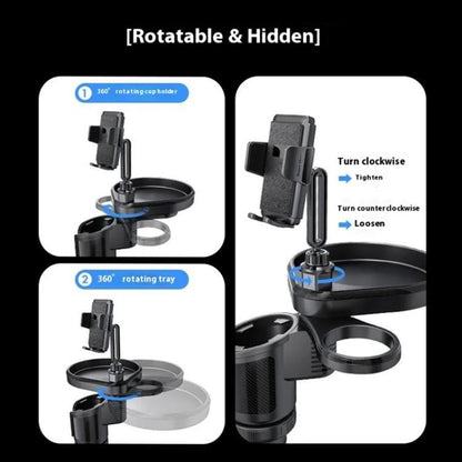 CP242 Universal 4 in 1 Car Phone Holder Cup Holder Tray Stand Car Cup Holder Expansion Tray - Car Drink Holders by buy2fix | Online Shopping UK | buy2fix