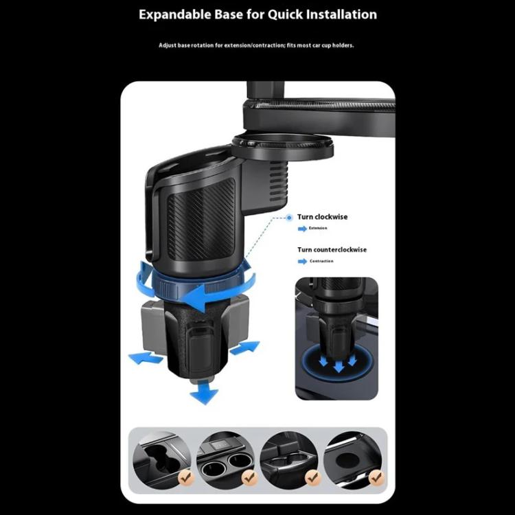 CP242F 15W Fast Charging Wireless Charger Car Cup Holder Magnetic Phone Navigation Stand - Car Drink Holders by buy2fix | Online Shopping UK | buy2fix
